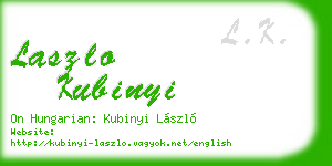 laszlo kubinyi business card